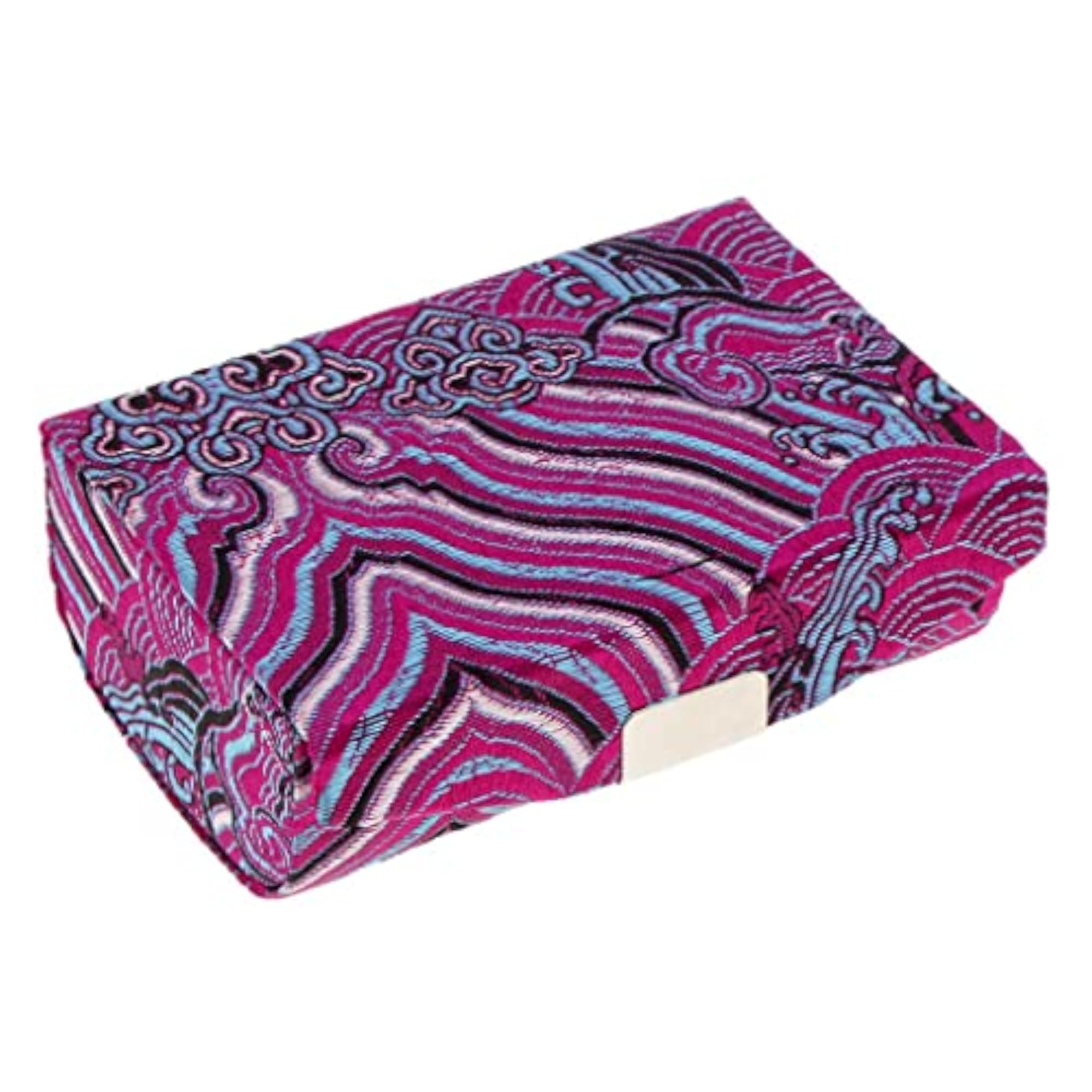 Embroidery Jewelry Makeup Lipstick Holder Case with Mirror Purple